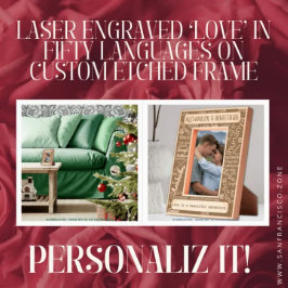 Laser personalizado gravado como 'AMOR' em 50 idio
