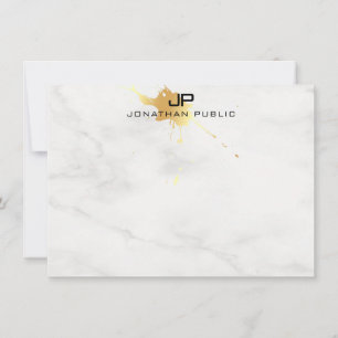 Lash Dourado Elegante de Mármore Branco Modelo de 