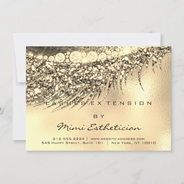 Lashes Extensão após Instrução de Cuidados Dourado (Frente)