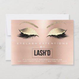 Lashes Extensão depois do LOGOTIPO Rosa de Instruç