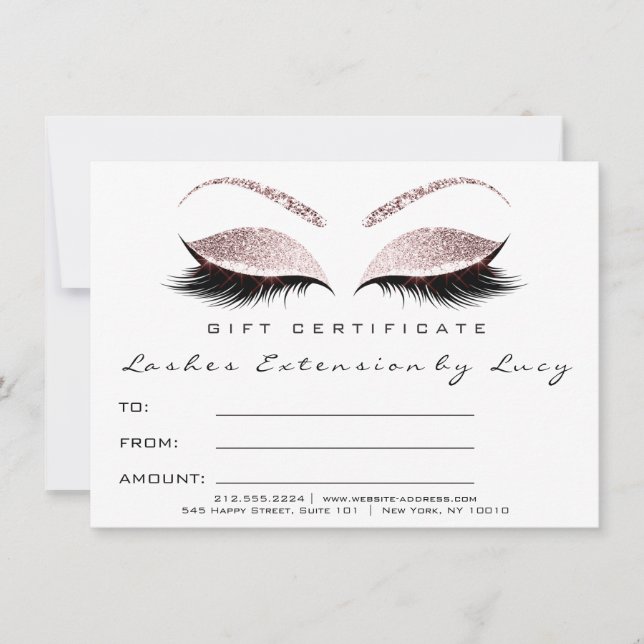 Lashes Glitter do Certificado de Maqueamento de Ex (Frente)