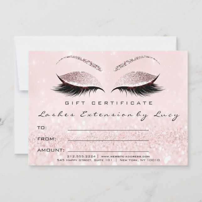 Lashes Glitter do Certificado de Maqueamento de Ex (Frente)