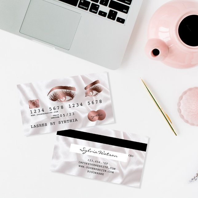 Lashes longos Rosa Dourados  com cartão de crédito (Criador carregado)