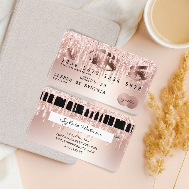 Lashes longos Rosa Dourados  com cartão de crédito (Criador carregado)