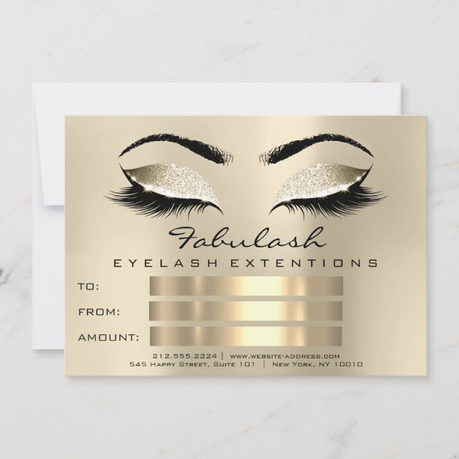 Lashes Makeup Artist Certificate Gift Champaigne (Frente)