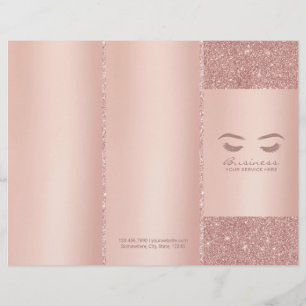 Lashes Makeup Artista Rosa Dourado Salon Tri-Fold