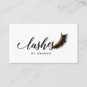 Lashes o artista cartão de visita com brilho dour