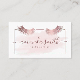 Lashes o artista cartão de visita em cor dourada