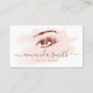 Lashes o artista cartão de visita em cor dourada