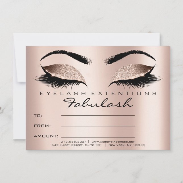 Lashes Rosa de Certificado de Maquiagem Rosa Doura (Frente)