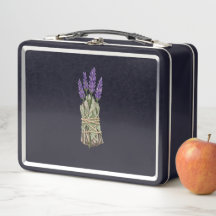 Lata Floral de Erva Lavanda Vintage