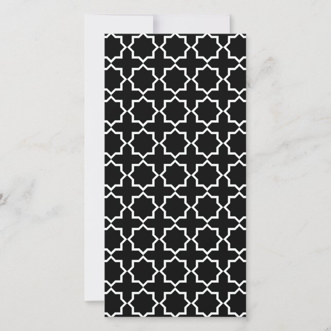Latice marroquina árabe em preto e branco (Frente)