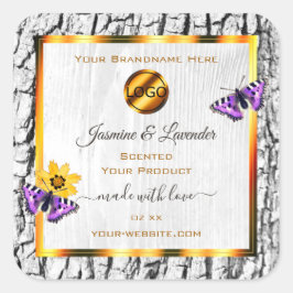 Latido de árvore de madeira branca Etiquetas de pr