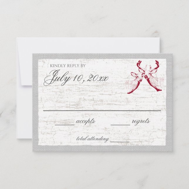 Latido de Birch e Cartão de Resposta de Veado (Frente)