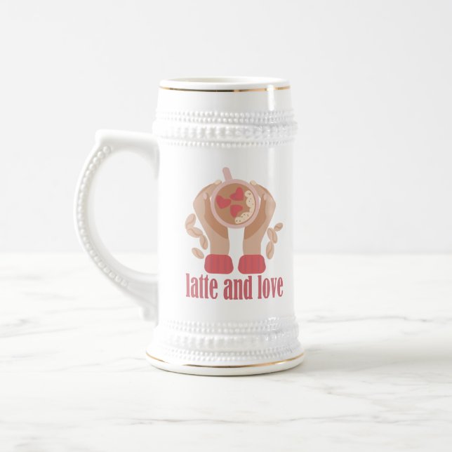 Latite e xícara de amor, mãos e café (Esquerda)