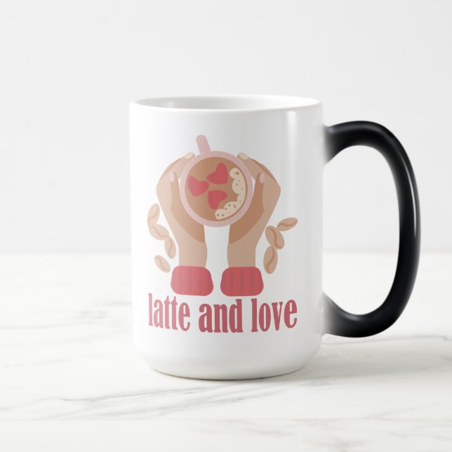Latite e xícara de amor, mãos e café (Direita)