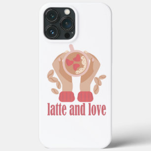 Latite e xícara de amor, mãos e café