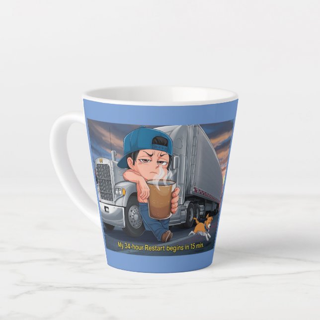 Latte 34 horas de reinício da caneca de café (Ângulo esquerdo)