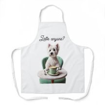 Latte Alguém? Westie Coffeeshop Apron,
