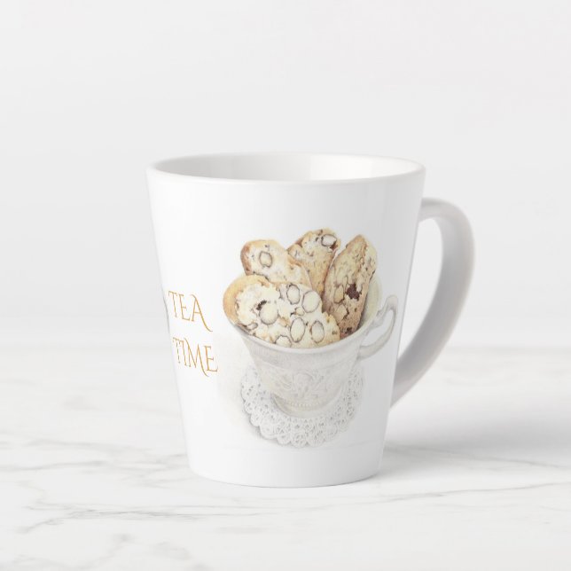 Latte BISCOTTI "HORA DO CHÁ" Caneca de Café com Leite (Ângulo direito)