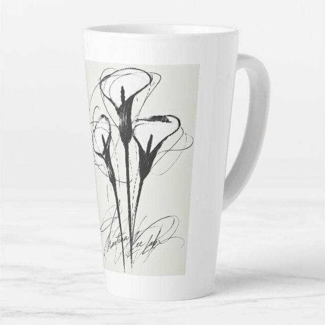 Latte Canas de Copo-de-Leite | Caneca de Café Botânico M (Ângulo direito)