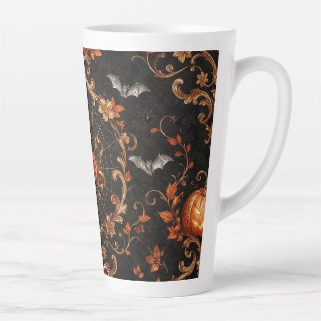 Latte Caneca Alta de Café com Leite de Abóbora Laranja G (Direita)