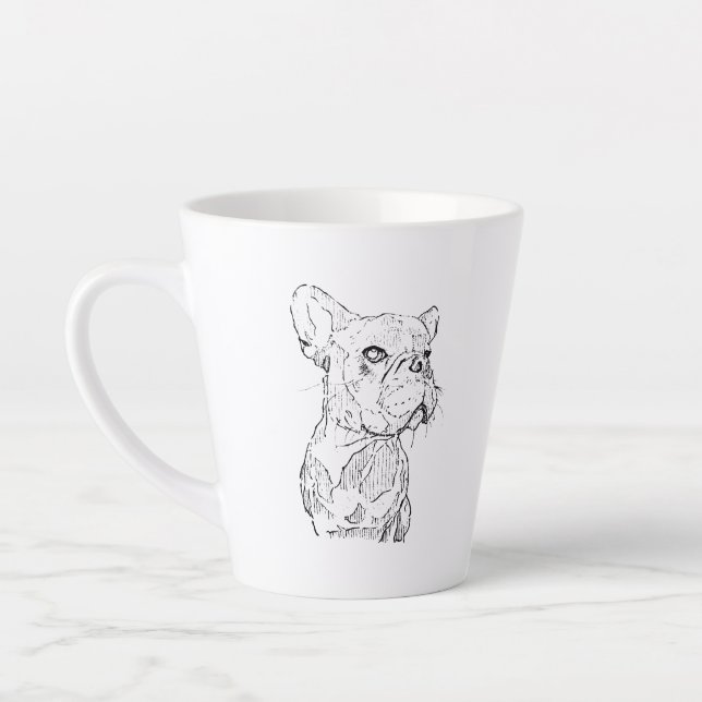 Latte Caneca Bulldog Francês – Caneca de Café com Desenh (Esquerda)