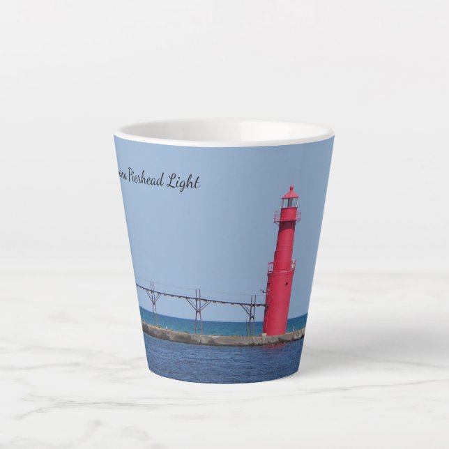 Latte Caneca de café Algoma Pierhead Light (Frente)
