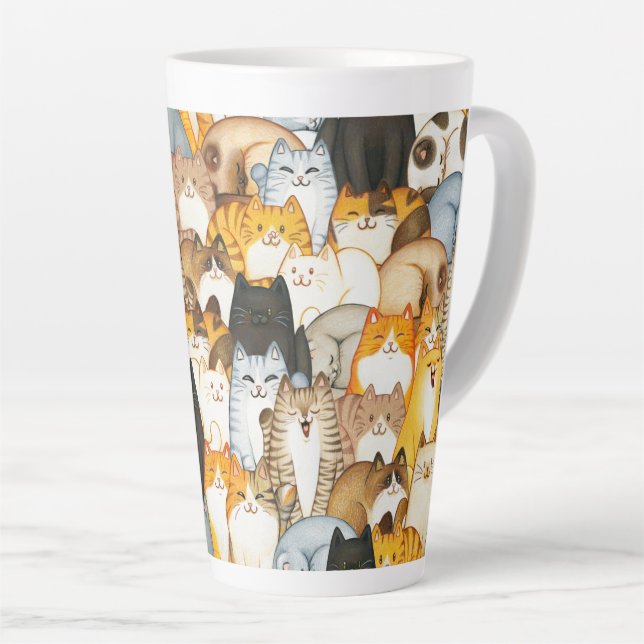 Latte Caneca de Café Amante de Gatos (Ângulo direito)