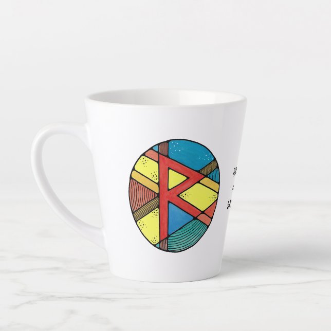 Latte Caneca de Café Art Nouveau Raidho Rune – EQUILÍBRI (Esquerda)
