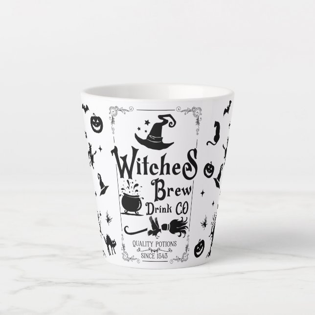 Latte Caneca de Café 'Caldeirão de Bruxas'  (Frente)