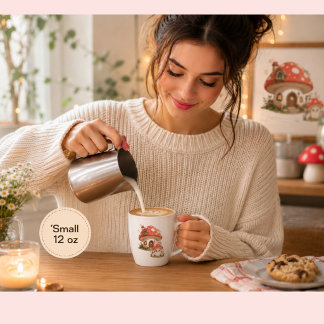 Latte Caneca de café Casa Cogumelo Fofa | Caprichosa