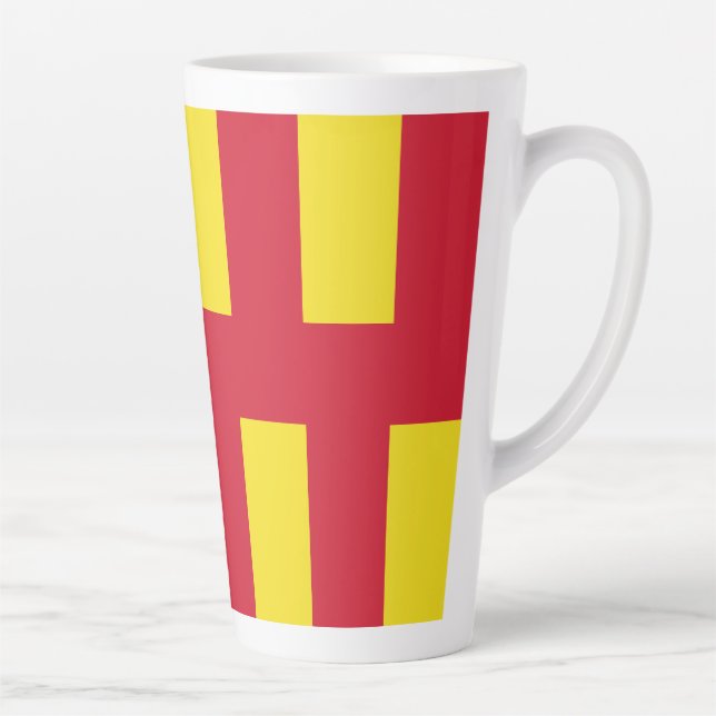 Latte Caneca de Café com a Bandeira de Northumberland (Direita)
