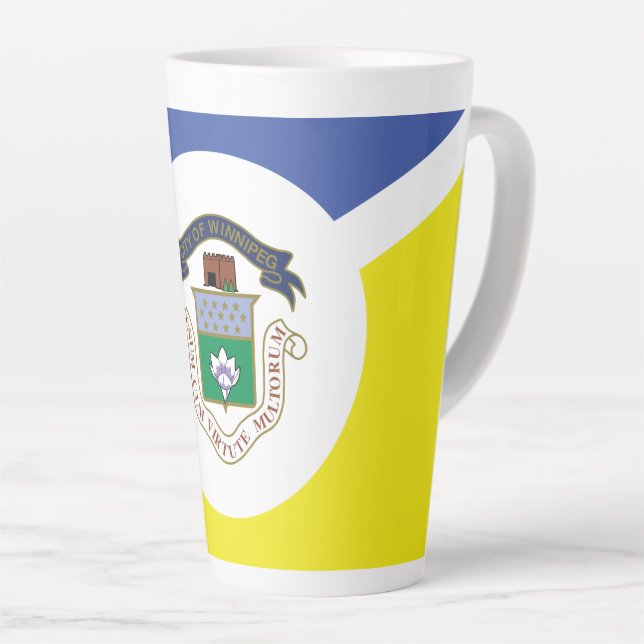 Latte Caneca de Café com a Bandeira de Winnipeg, Manitob (Ângulo direito)