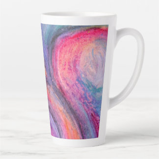 Latte Caneca de Café com Arte Abstrata