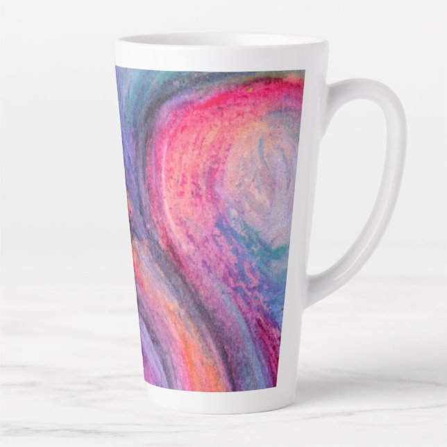 Latte Caneca de Café com Arte Abstrata (Direita)