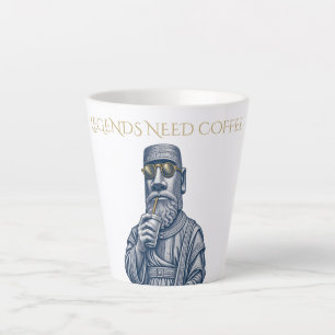 LATTE CANECA DE CAFÉ COM ARTE VINTAGE LEGENDS NEED COFFE