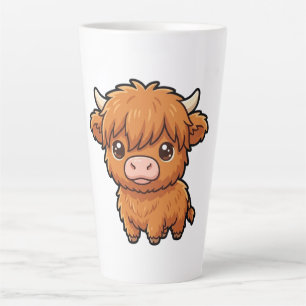 Latte Caneca de Café com Bebê Vaca Highland Fofa