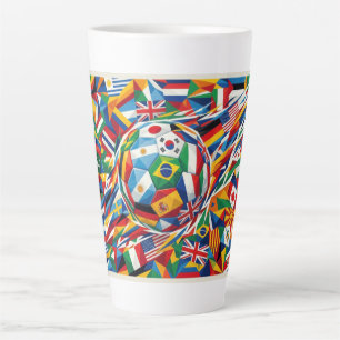 Latte Caneca de Café com Bola de Futebol e Bandeira das 
