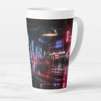 Latte Caneca de Café com Brilho Neon Moderna