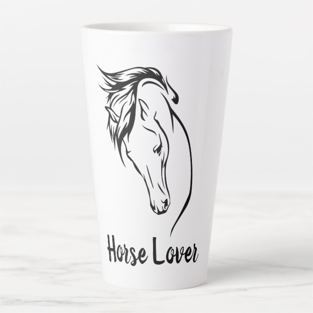 Latte Caneca de Café com Cabeça de Cavalo com Crina (Frente)