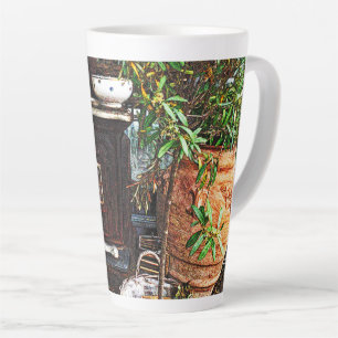 Latte Caneca de Café com Cena de Jardim