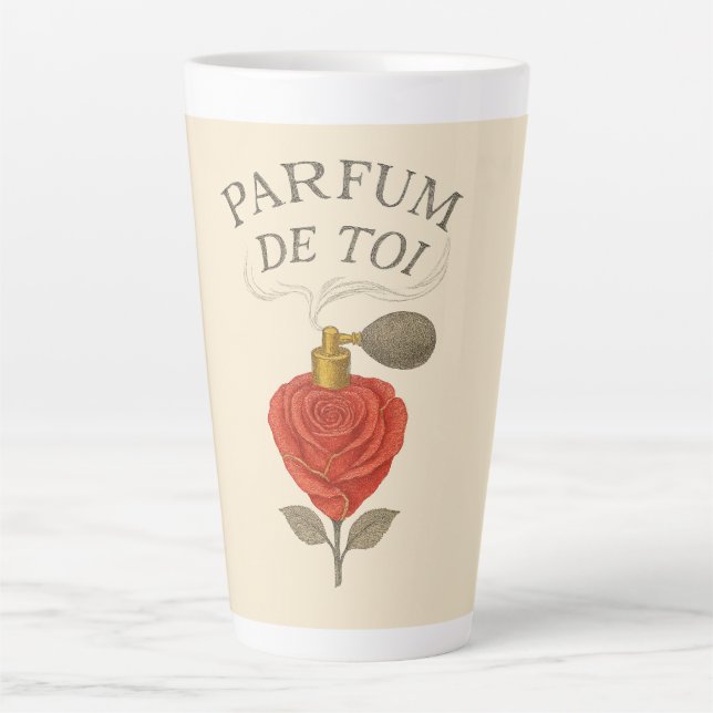 Latte Caneca de Café com Cheiro de Perfume Rosa Parfum d (Frente)