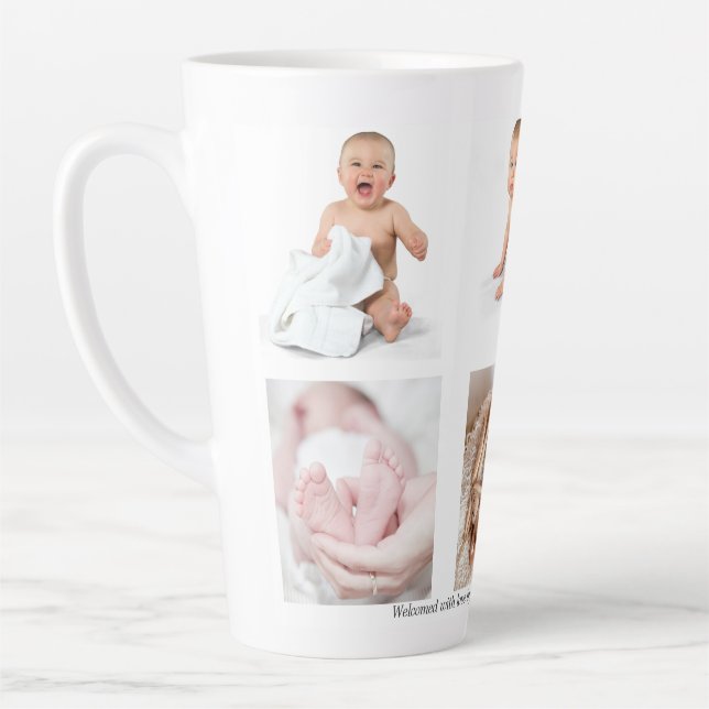 Latte Caneca de Café com Colagem de Fotos de Bebê (Esquerda)