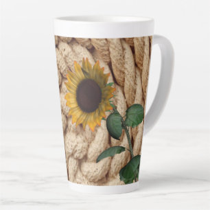 Latte Caneca de Café com Cordão de Girassol