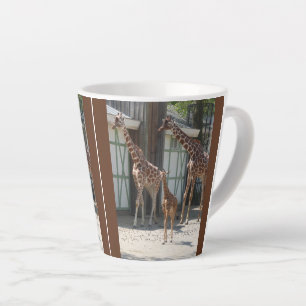 Latte Caneca de Café com Desenho de Família de Girafa Fo
