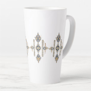 Latte CANECA DE CAFÉ com design de simetria abstrata em 
