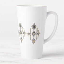 Latte CANECA DE CAFÉ com design de simetria abstrata em
