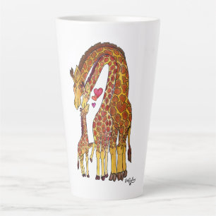 Latte Caneca de Café com Família de Girafa