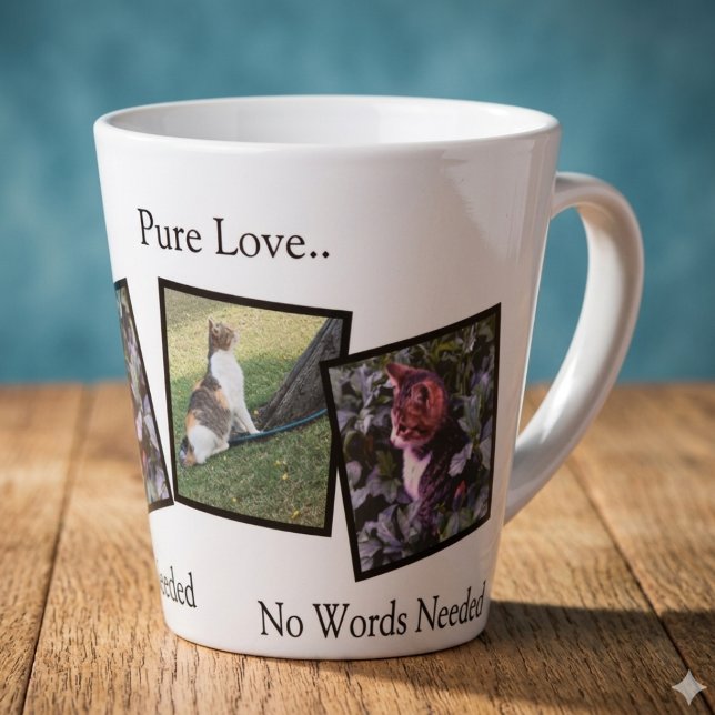 Latte Caneca de Café com Foto Personalizada de Animal de (Criador carregado)